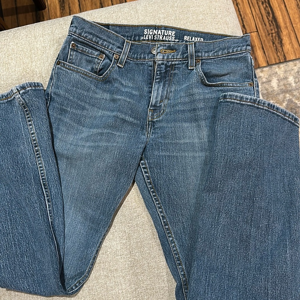 Levi’s men relax, straight leg jeans 30 denim wash blue, inseam 30